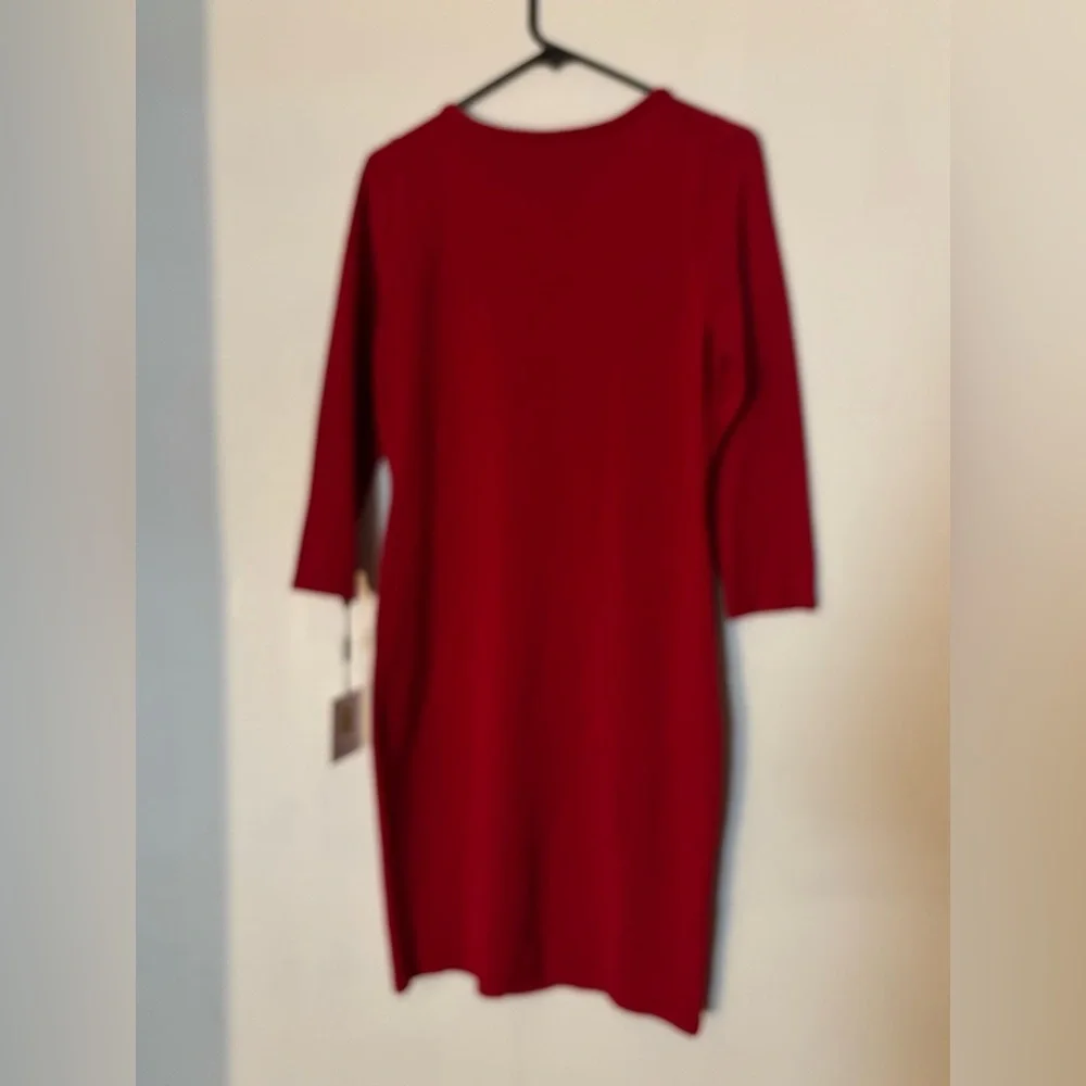 Calvin Klein Scarlet Dress with Metallic Details - Picture 4 of 10